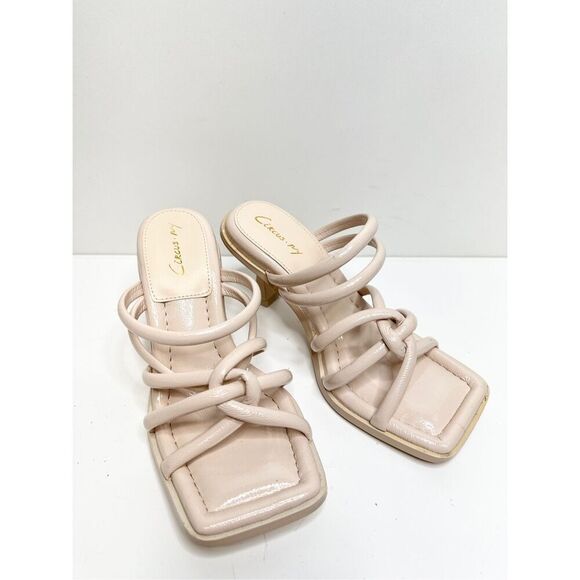 Circus By‎ Sam Edelman Sandals Size 7 Tan Open Square Toe Slip On Heels - Picture 3 of 9